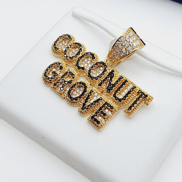 14K Gold Plated Cubic Zircon Pendant, INUS1BR248 - Picture 7 of 9